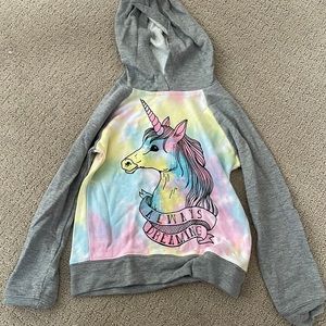 Flowers by Zoe Unicorn Sweatshirt with Hood Size 5